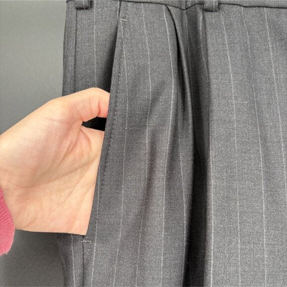 Brooks Brothers 346 Men's Pinstripe Dress Pants W38 L31 Gray Stretch Wool Blend - Picture 3 of 8